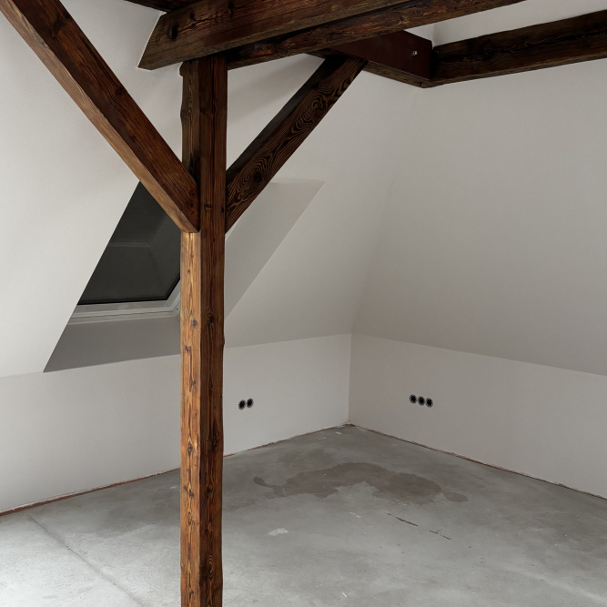 Dachgeschoss im beinahe fertiggestellten Zustand